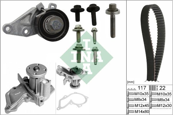 WILMINK GROUP Vesipumppu + jakohihnasarja WG1251326